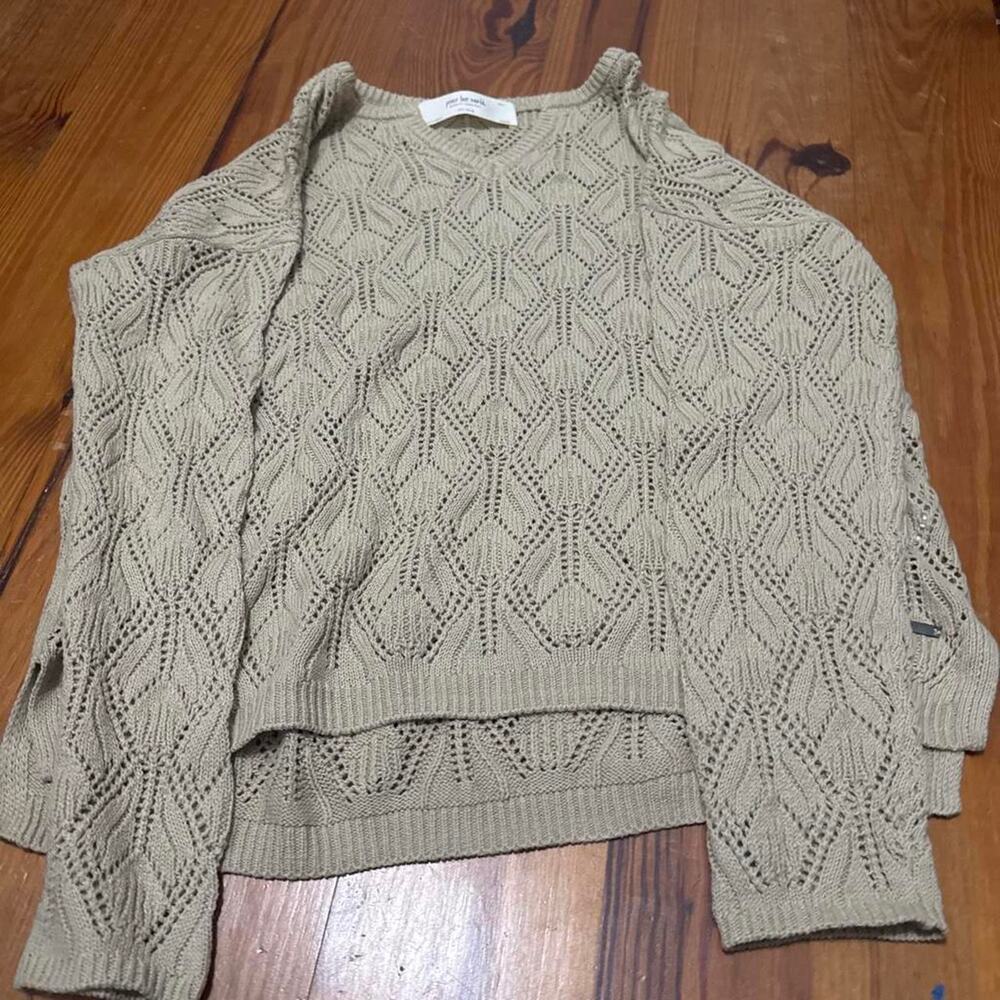 Peace Love World Boheme Oat Open Knit Sweater Boho